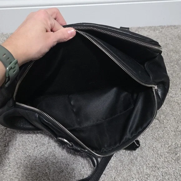 Coach Y2K Penelope Pebbled Leather Satchel Shoulder Bag Black Turnlock - Picture 11 of 13